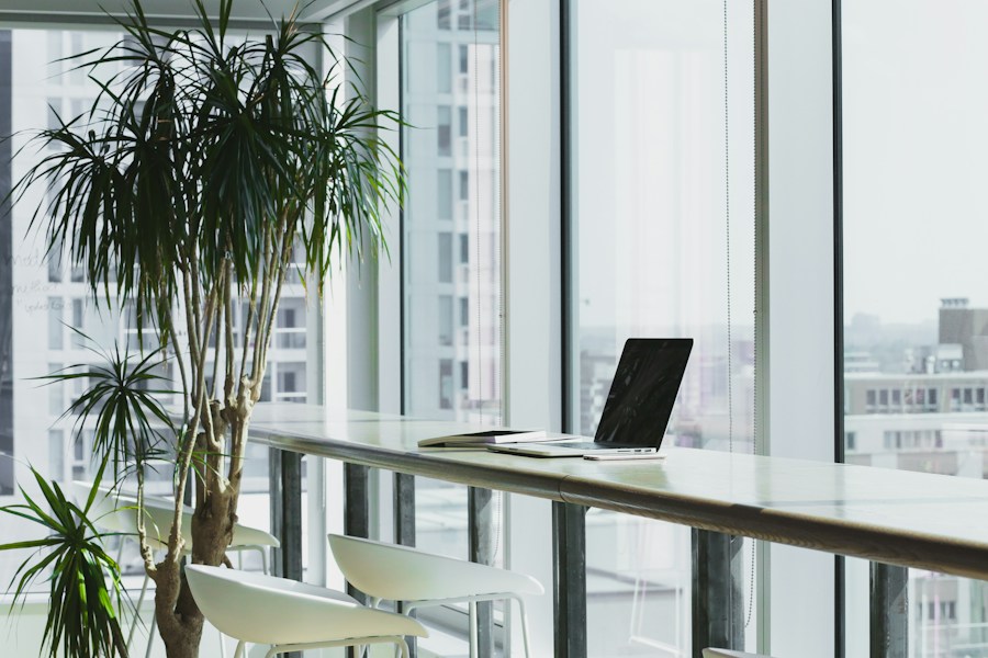 A furnished office and work area